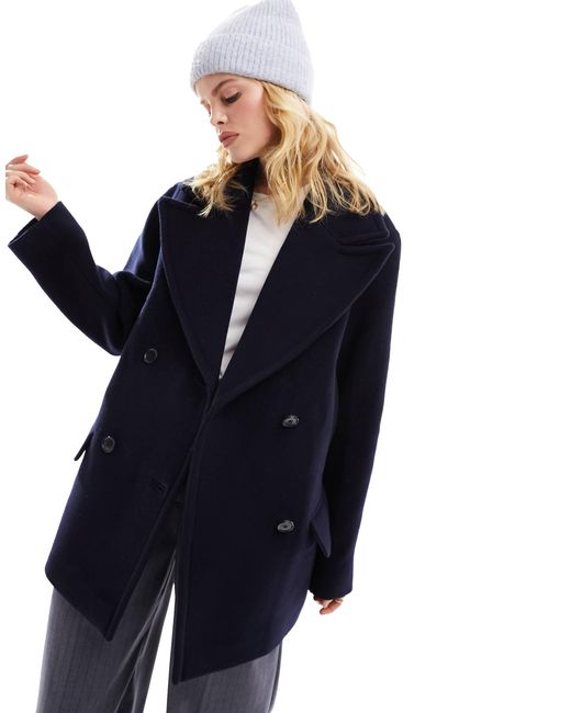 Other Stories Wool Blend Relaxed Short Coat in Blue Lyst