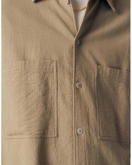 DOUBLE A by WOOD WOOD Natural Clay Overshirt for men