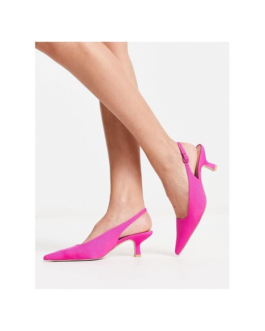 & Other Stories Pink Kitten Heel Slingback Shoe