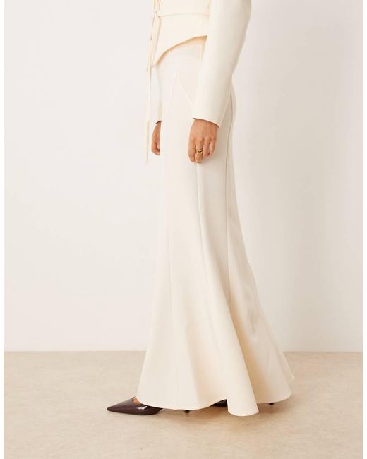 Falda De Sastre Larga Amarillo Pastel De Corte Sirena De (Parte De Un Conjunto) ASOS de color Natural