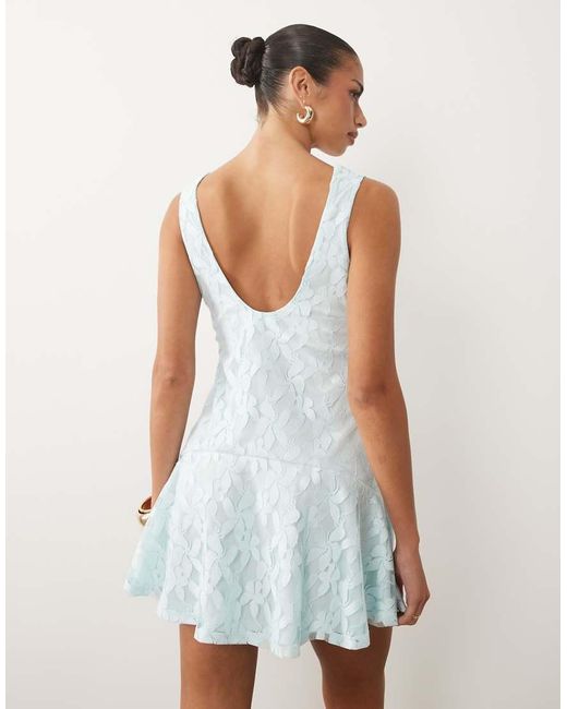 ASOS White Lace Mini Dress With Flippy Hem