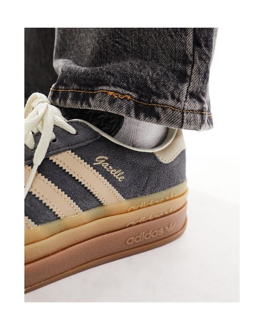 Adidas Originals Gray Gazelle Bold Sneakers