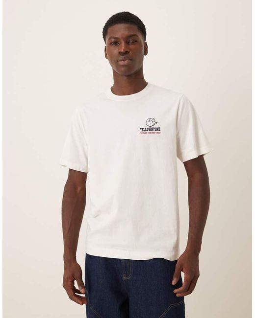 Camiseta Blanca Con Gráfico De Estilo Wéstern De Abercrombie & Fitch de hombre de color Natural