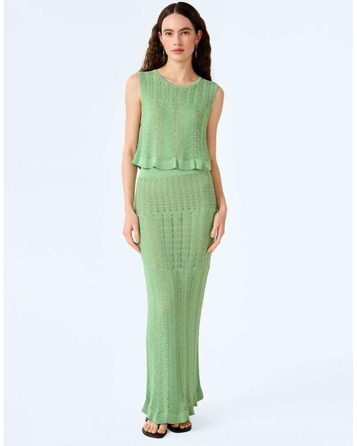 OMNES Green Jayde Crochet Tank Top