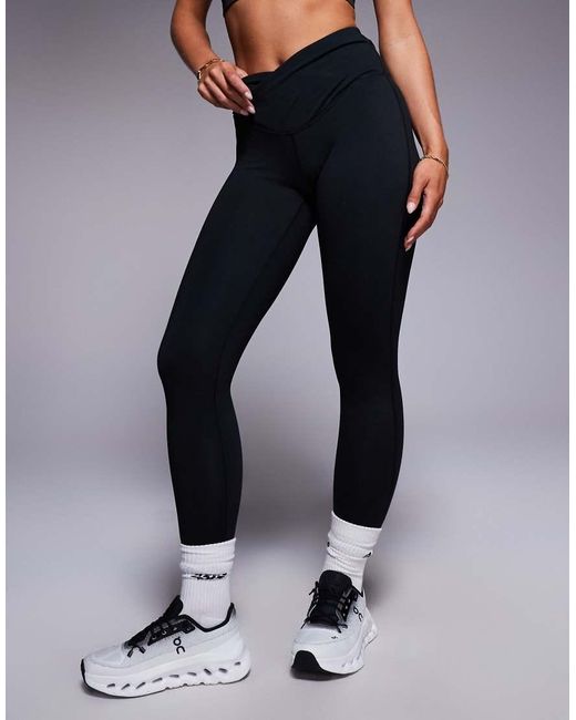 4505 Black Petite Icon Soft Touch Wrap Waist Yoga Legging