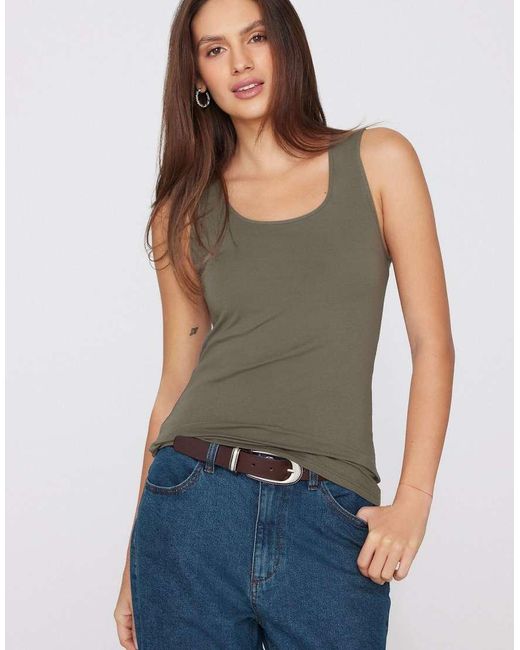 Tezenis Green Camisole With Wide Straps