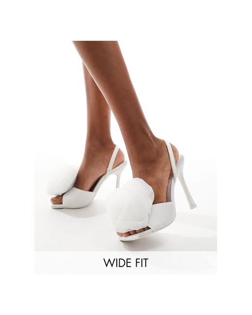 Public Desire White Public desire bridal wide fit – aubrey – sandaletten