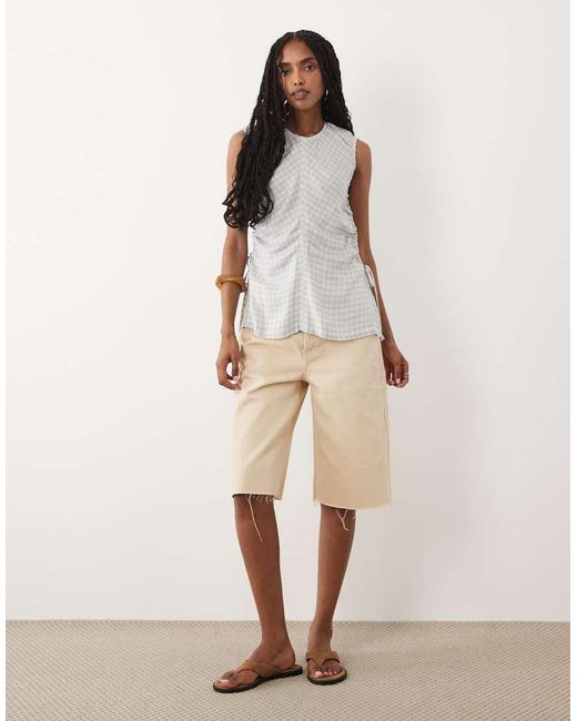 ARKET White Sleeveless Ruched Top