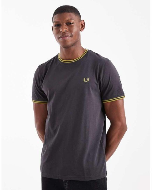 Fred Perry Blue Twin Tipped T-Shirt for men
