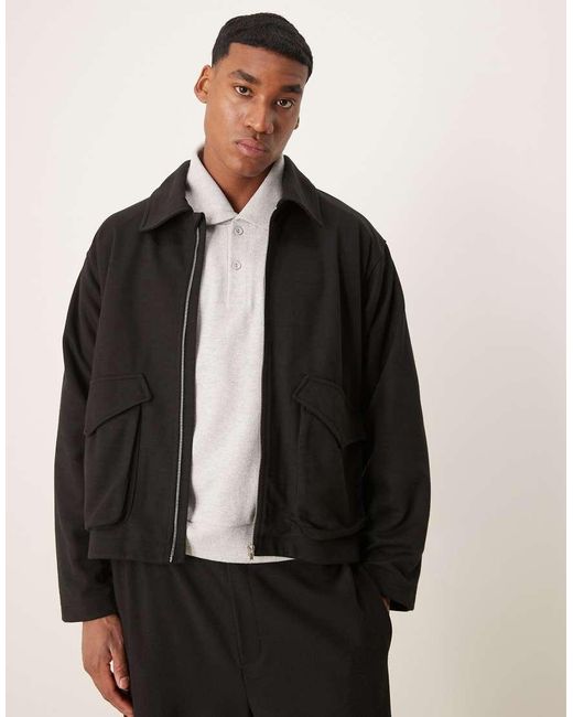 Giacca Squadrata Oversize Nera di ASOS in Black da Uomo