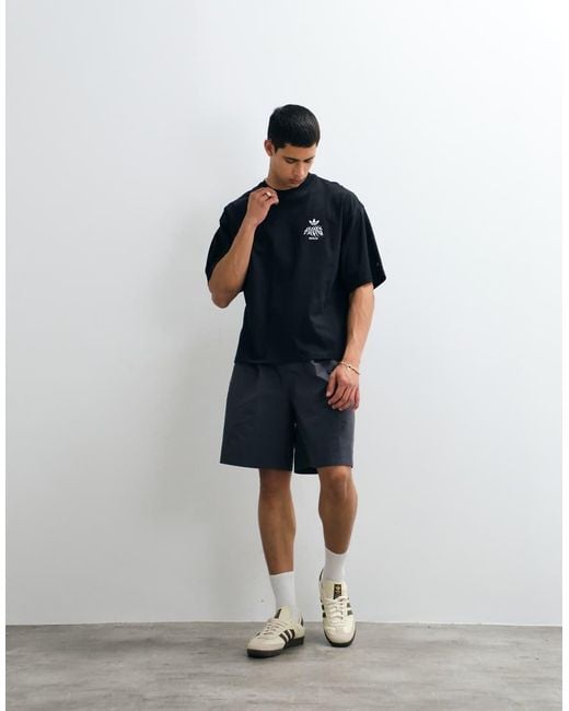 Adidas Originals Blue Back Print T-Shirt for men