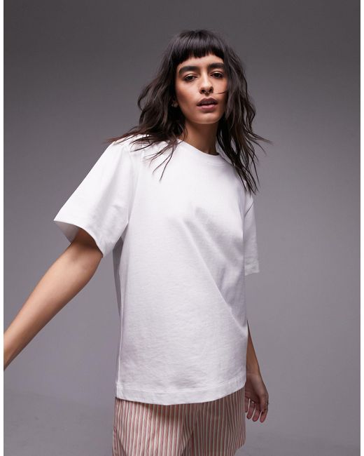 T-shirt premium basic a maniche corte bianca di TOPSHOP in Gray