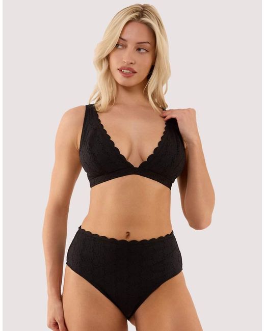 Peek & Beau Black Nikki Broderie Scallop High Waist Bikini Brief