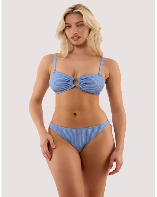 Peek & Beau Blue Annabelle Cornflower Scrunch Bandeau Bikini Top