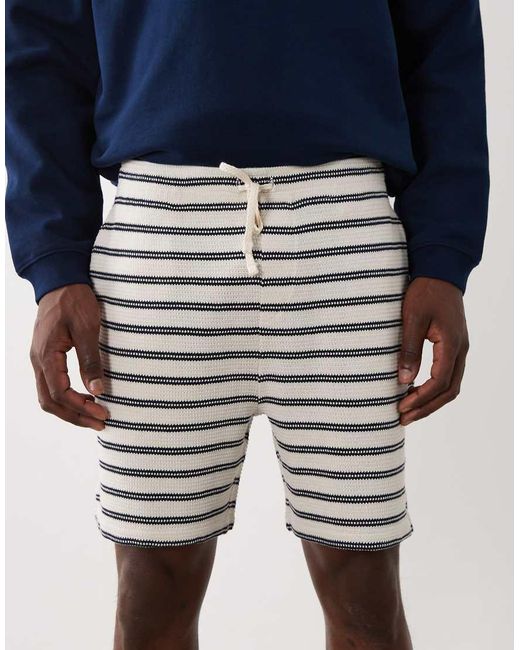 Polo Ralph Lauren Blue Icon Logo Co-ord Knitted Striped Shorts for men