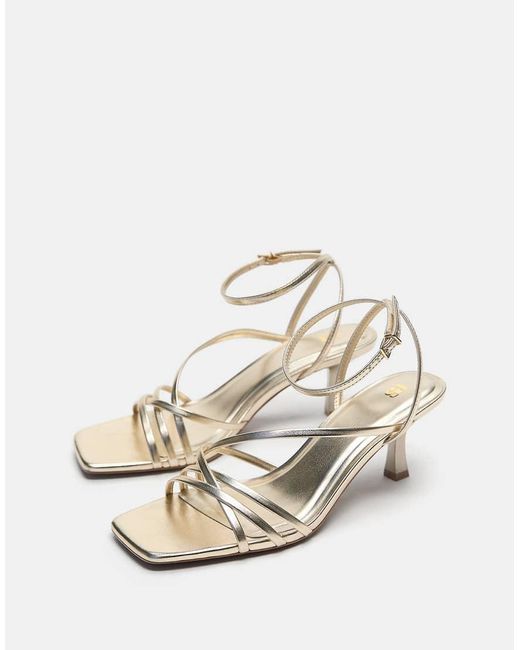 Pull&Bear White Strappy Heeled Sandals