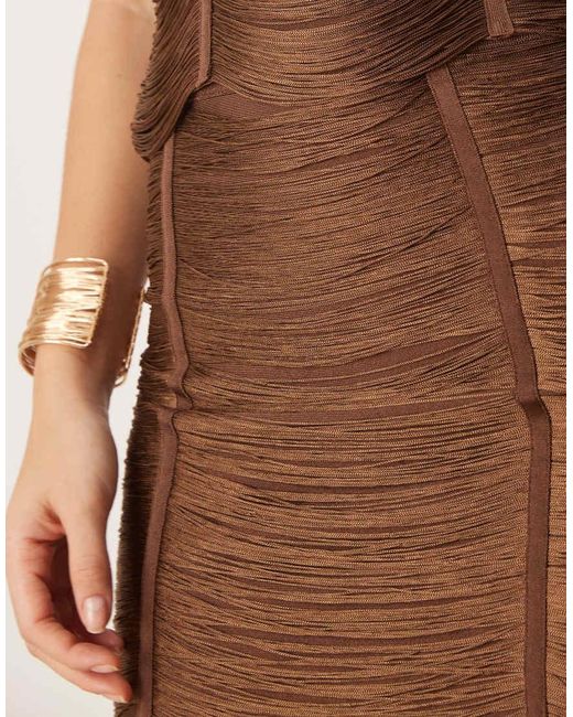ASOS Natural Co-Ord Fringed Bandage Mini Skirt