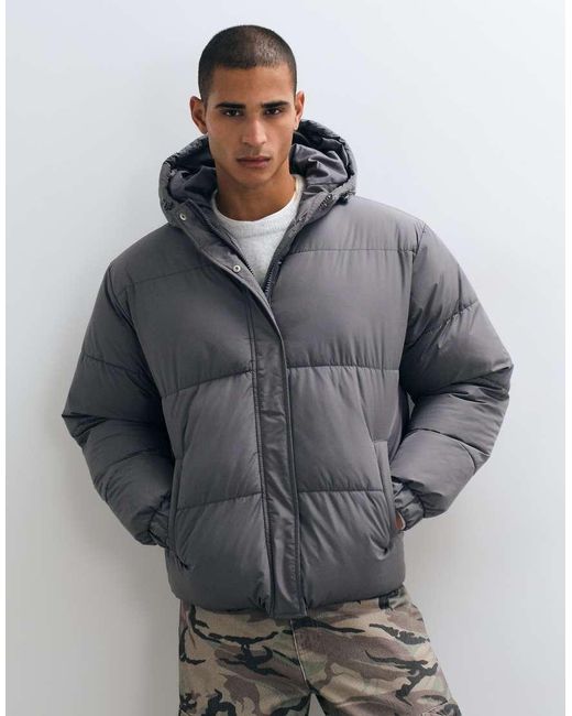 ASOS Gray Puffer Jacket for men