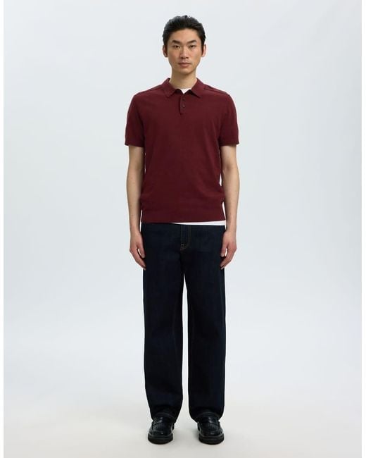 SELECTED Red Polo Shirt for men
