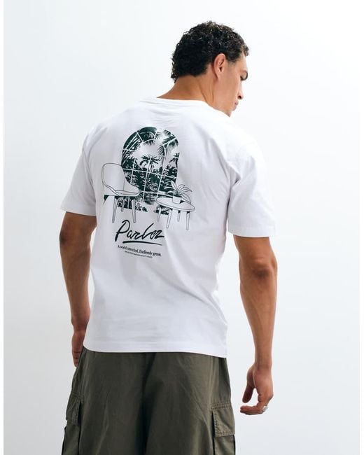 Parlez White T-Shirt With Graphic Back Print for men