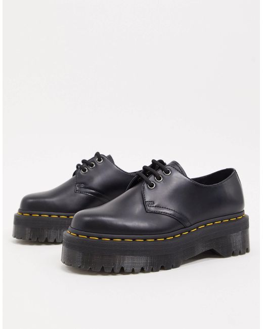 Dr. Martens Black 1461 Quad Platform Shoes