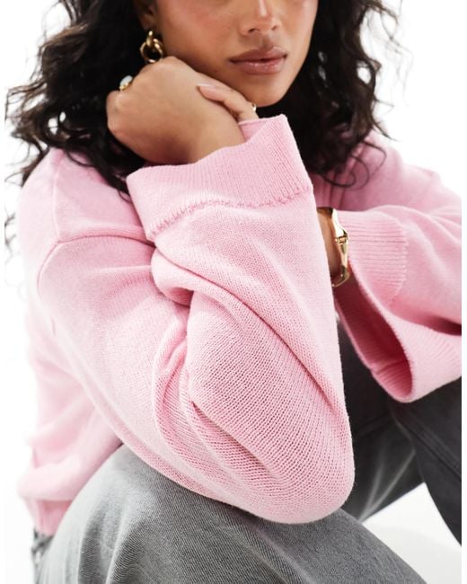 ASOS Pink – pullover aus baumwollstrick