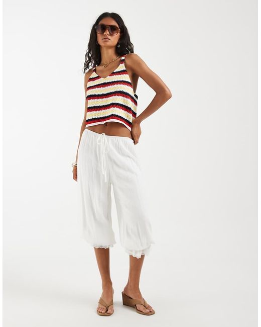 Pieces Multicolor Crochet Knitted Cami Top