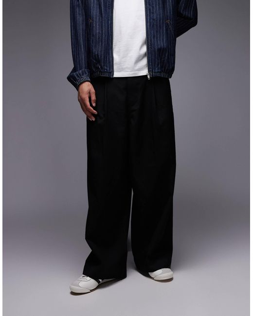 Obey Oliver – bundfaltenhose aus twill in Black für Herren