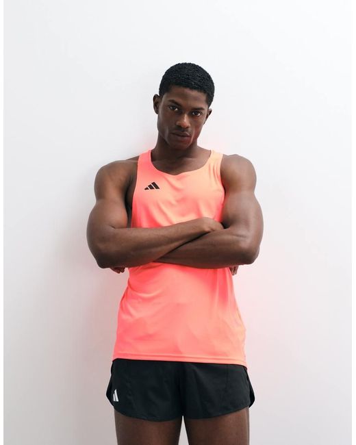 Adidas Originals Pink Adidas Running Adizero Vest for men
