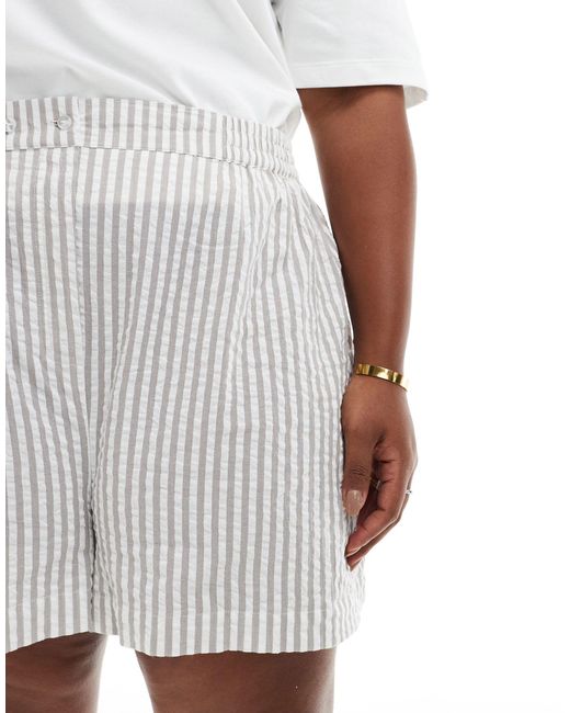 ASOS White Asos Design Curve Pull On Short With Tab Waistband