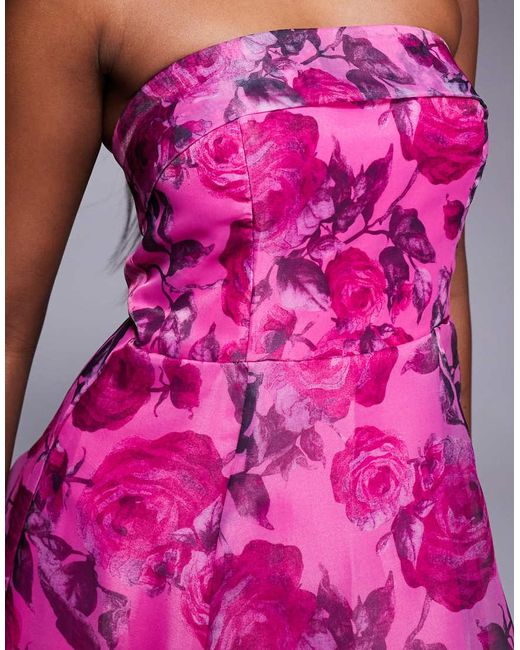 Lulus Pink Lulus Strapless Organza Midi Dress