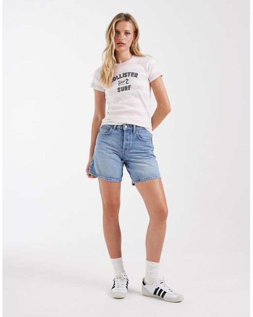 Hollister Blue Front Logo Baby Tee