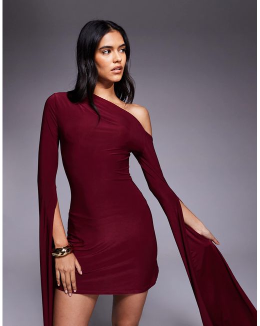 ASOS Super Split Sleeve Mini Dress in Red | Lyst ASOS Super Split Sleeve Mini Dress in Red | Lyst