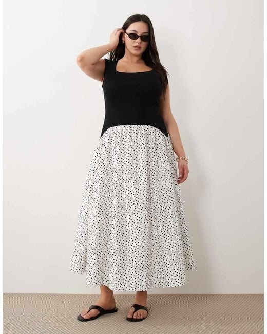ASOS Black Asos Design Curve Sleeveless Scoop Neck Hybrid Maxi Dress
