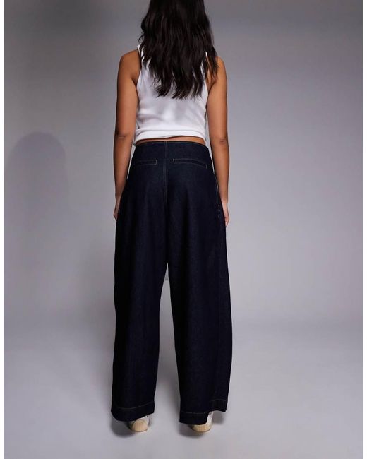 River Island Blue Tailored Wide Leg Jeans