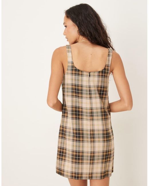 ASOS Natural Scoop Neck Mini Shift Dress