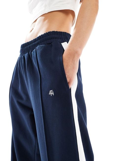 4th & Reckless Blue Madison Lounge Wide Leg jogger