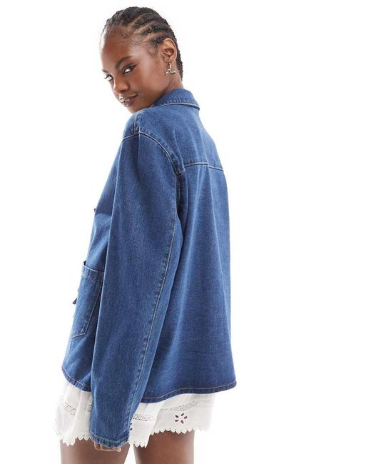 ONLY Blue Tie Front Denim Jacket