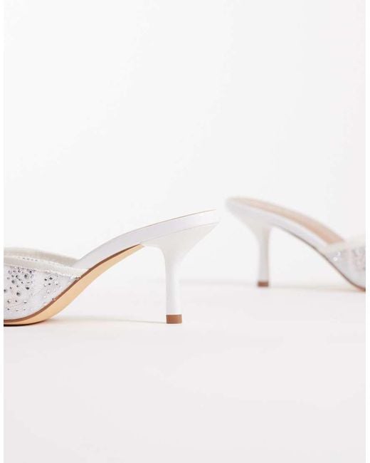 SEQWL White Eden Embellished Heeled Sandal