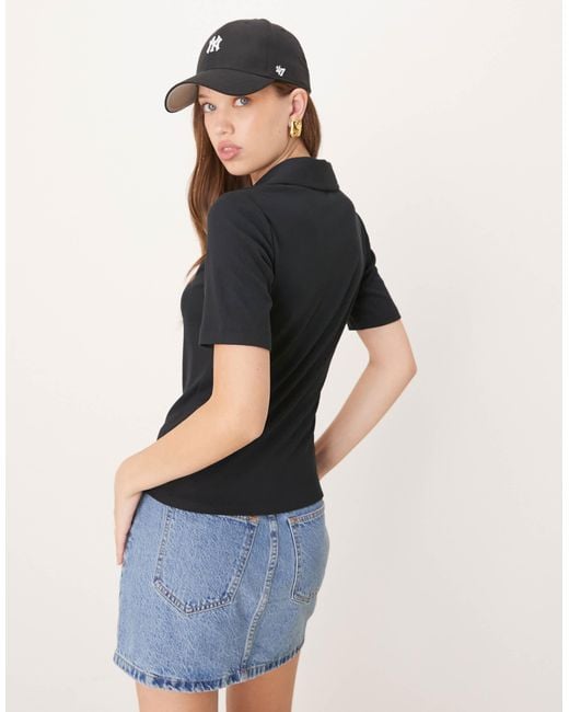 Polo à décolleté en v Abercrombie & Fitch en coloris Black