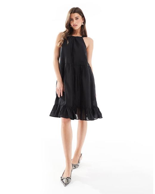 French Connection Black Hollan Mini Dress With Bow Back