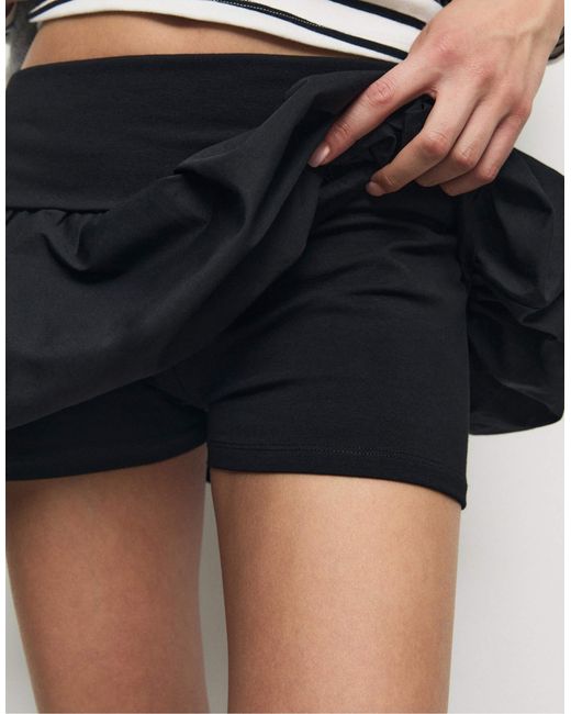 Stradivarius Gray – kurzer ballon-skort