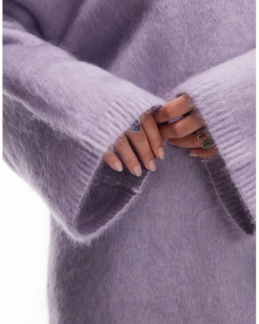 & Other Stories Purple Mohair And Wool Oversized Sweater