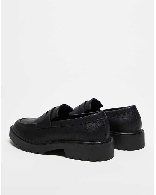 ASOS Brown Penny Loafers With Cleated Sole for men