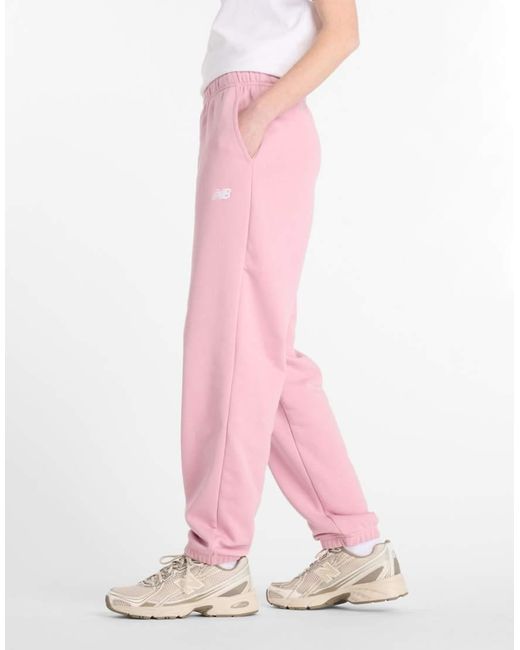 New Balance Pink Sport Essentials French Terry Jogger