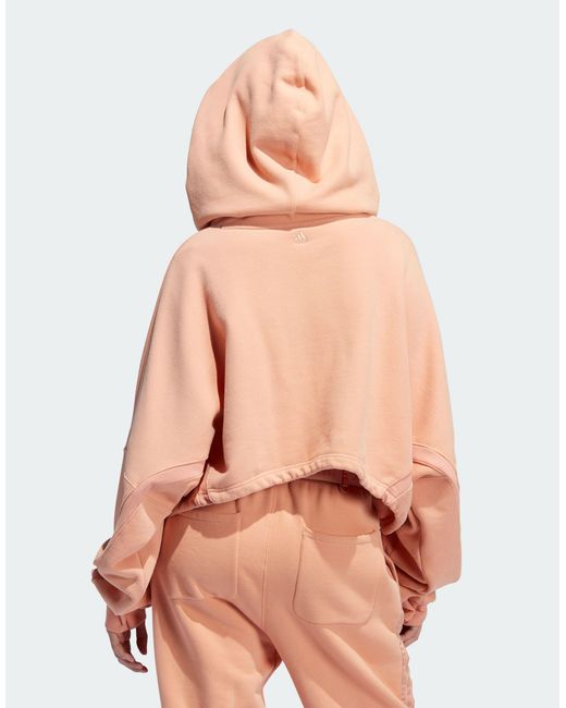 Ivy Park Adidas Originals X Cropped Hoodie in Pink | Lyst