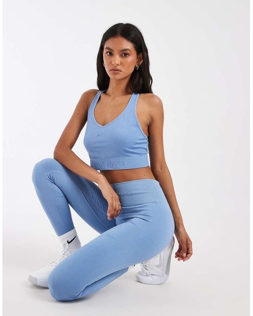 Nike Blue Pro Dri-Fit Seamless Tank Top