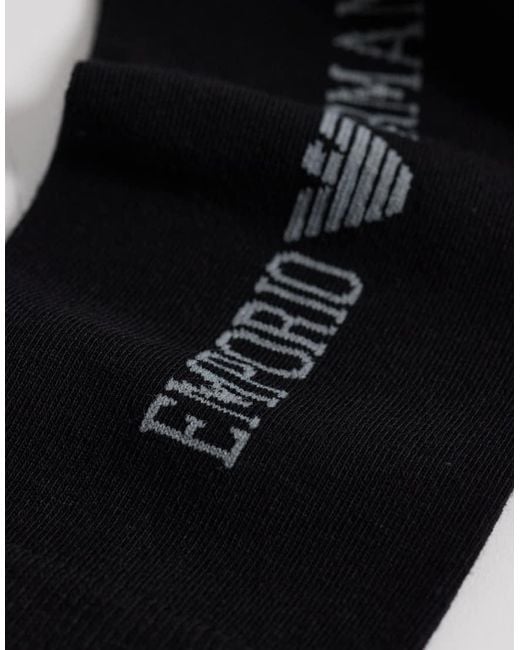 Emporio Armani Black Bodywear 3 Pack Logo Socks for men