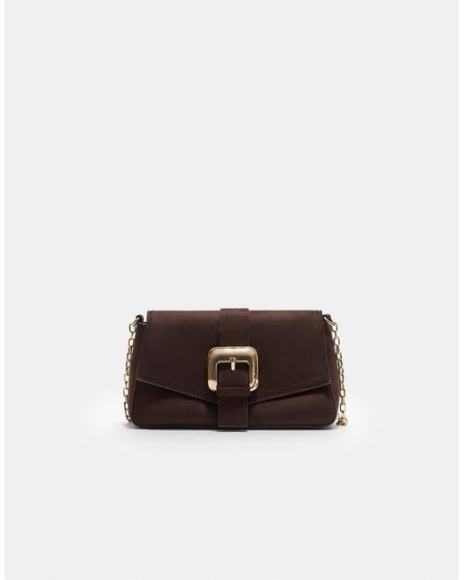 Stradivarius Blue Crossbody Bag With Irregular Buckle
