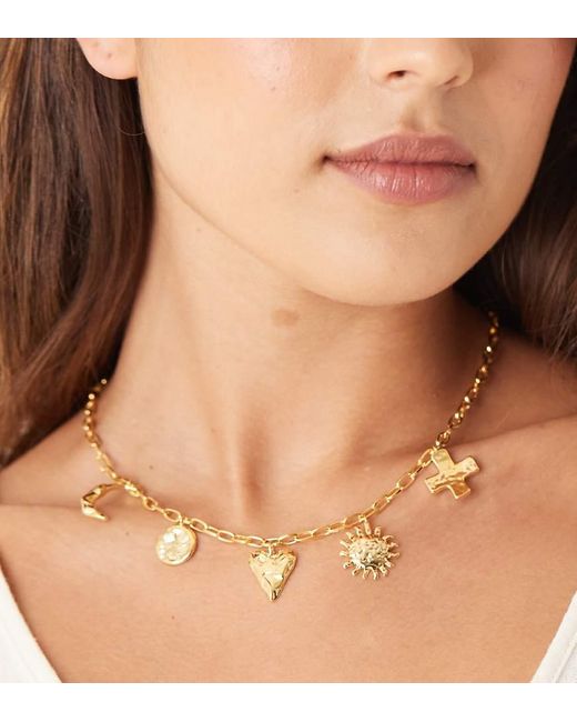 Orelia Ketting Met Gesmolten Statement Bedels in het Natural